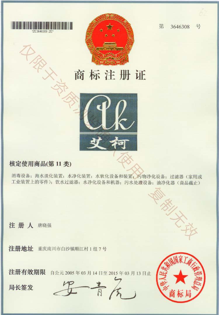 艾柯商標(biāo)注冊(cè)證插圖
